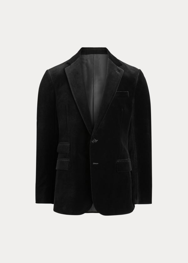 Blezery Ralph Lauren Kent Velvet Dinner Jacket Męskie Czarne | AYWQ6115