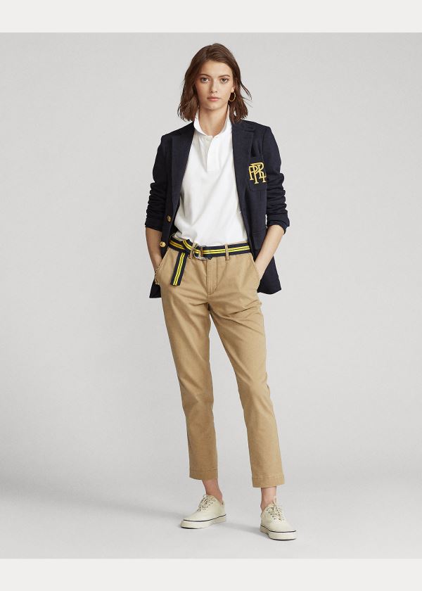 Blezery Ralph Lauren Knit Cotton Blazer Damskie Granatowe | UWTK5555