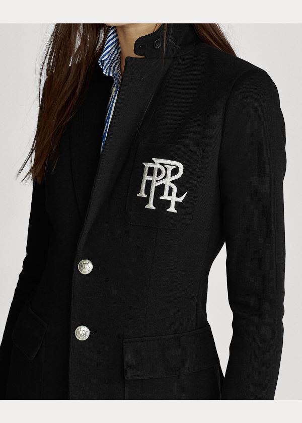 Blezery Ralph Lauren Knit Cotton Blazer Damskie Czarne | KLKQ7805