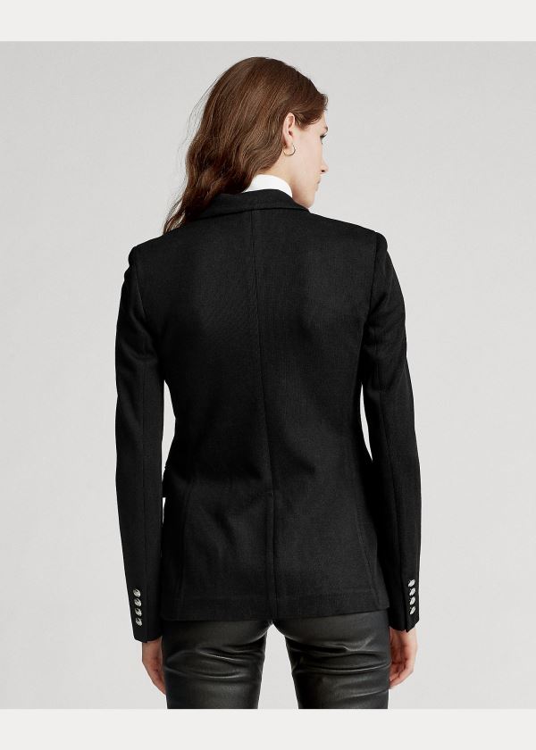 Blezery Ralph Lauren Knit Double-Breasted Blazer Damskie Czarne | VKHM7113