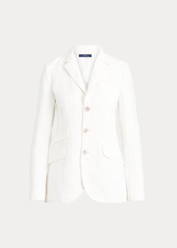 Blezery Ralph Lauren Linen Blazer Damskie Białe | XCSE6819