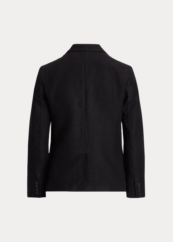 Blezery Ralph Lauren Linen One-Button Blazer Damskie Czarne | XURA6269