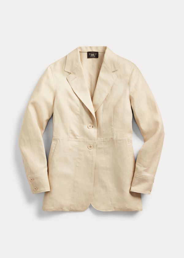 Blezery Ralph Lauren Linen Riding Jacket Damskie Kremowe | NXET1698