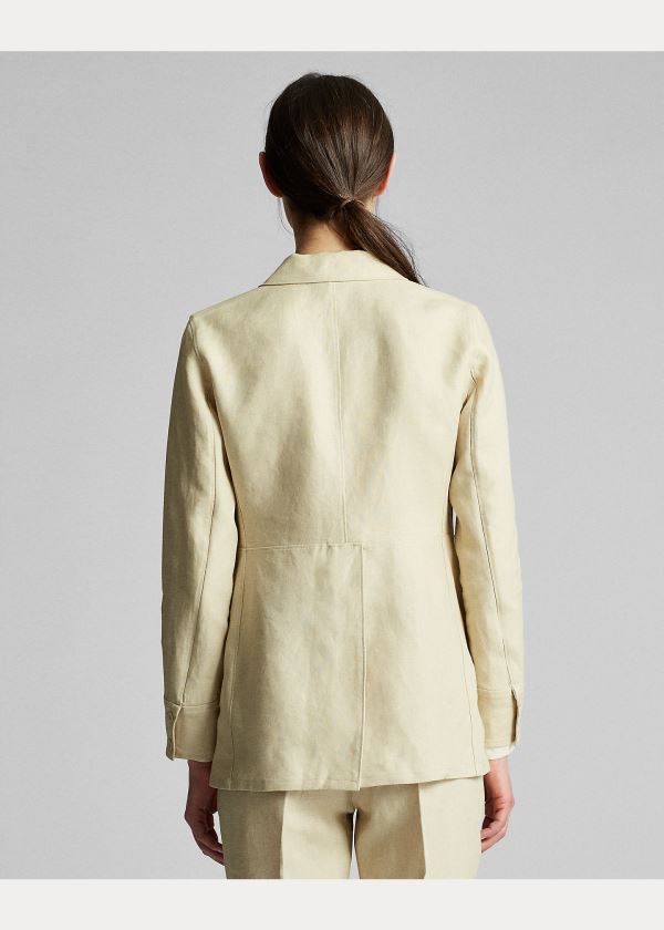 Blezery Ralph Lauren Linen Riding Jacket Damskie Kremowe | NXET1698