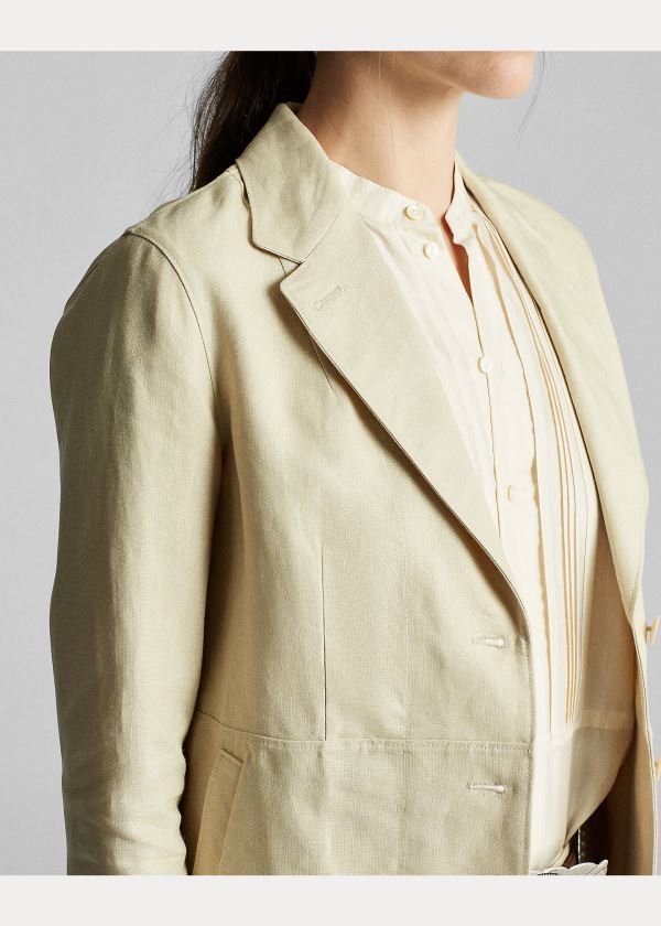 Blezery Ralph Lauren Linen Riding Jacket Damskie Kremowe | NXET1698