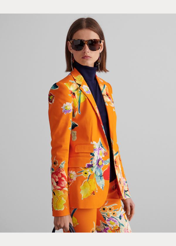 Blezery Ralph Lauren Parker Floral Jacket Damskie Głęboka Pomarańczowe Kolorowe | PDUE1789