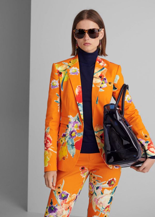 Blezery Ralph Lauren Parker Floral Jacket Damskie Głęboka Pomarańczowe Kolorowe | PDUE1789