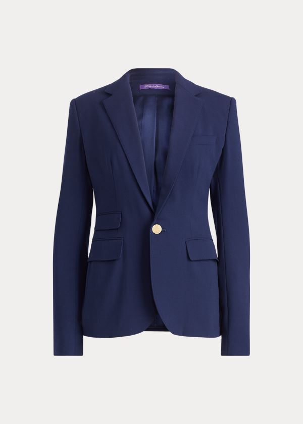 Blezery Ralph Lauren Parker Stretch Wool Jacket Damskie Granatowe | QZKR4662