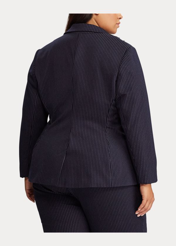 Blezery Ralph Lauren Pinstripe Ponte Jacket Damskie Granatowe Kolorowe | JHRW0072