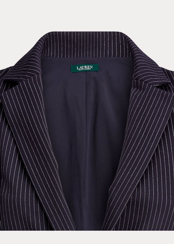 Blezery Ralph Lauren Pinstripe Ponte Jacket Damskie Granatowe Kolorowe | JHRW0072