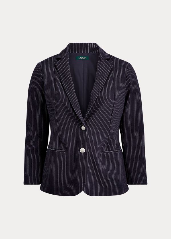 Blezery Ralph Lauren Pinstripe Ponte Jacket Damskie Granatowe Kolorowe | JHRW0072