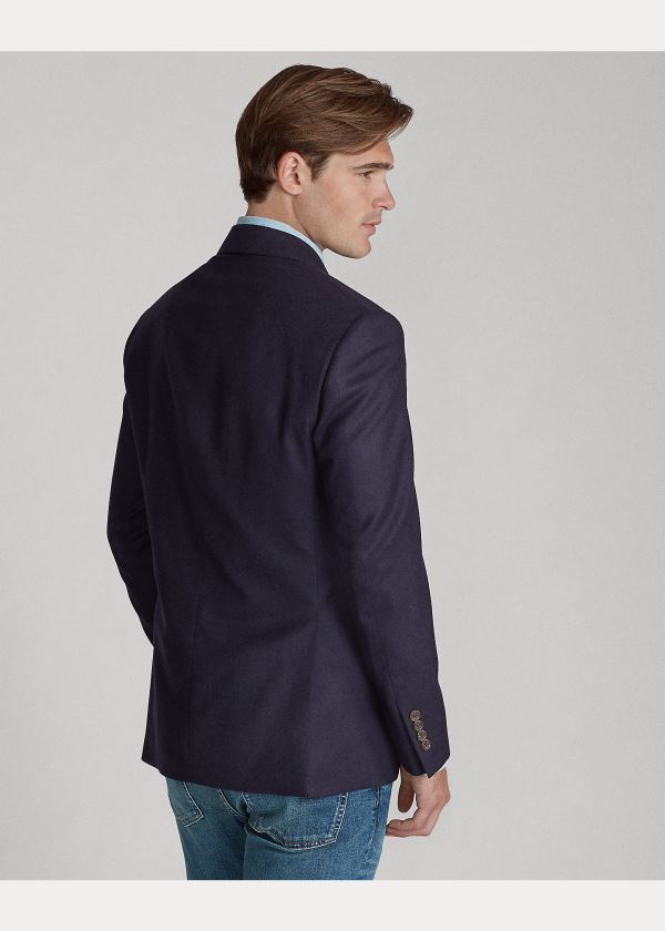 Blezery Ralph Lauren Polo Doeskin Blazer Męskie Granatowe | RMFP7919