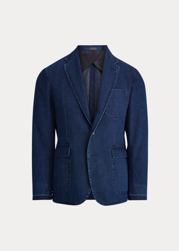 Blezery Ralph Lauren Polo Soft Denim Sport Coat Męskie Indygo | OXCZ3607