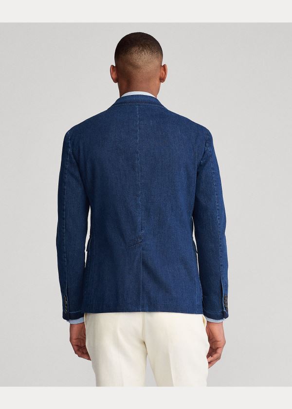 Blezery Ralph Lauren Polo Soft Denim Sport Coat Męskie Indygo | OXCZ3607