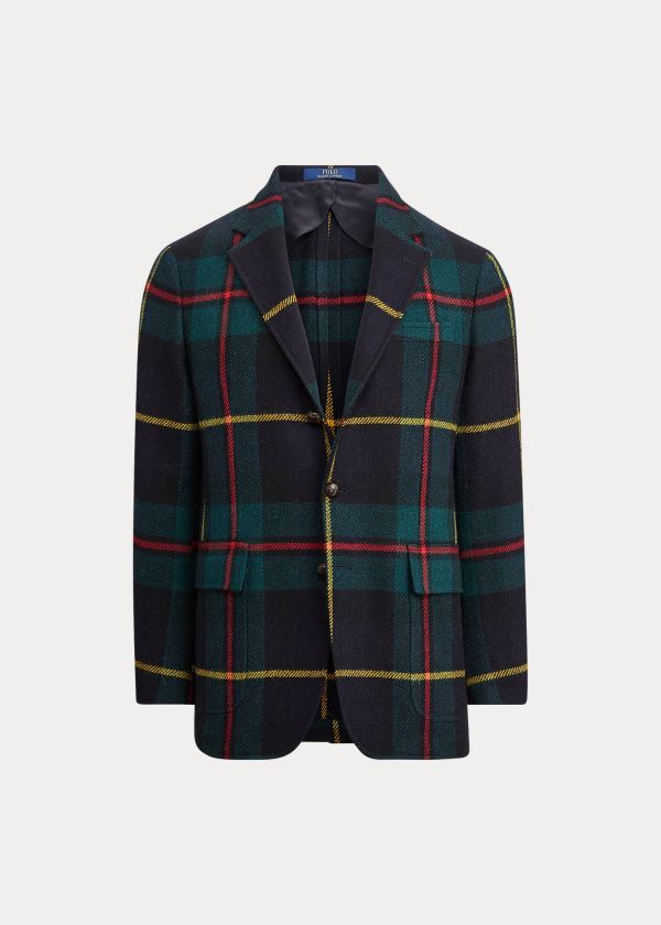 Blezery Ralph Lauren Polo Soft Tartan Sport Coat Męskie Zielone Niebieskie Czerwone Żółte | JOAP7443