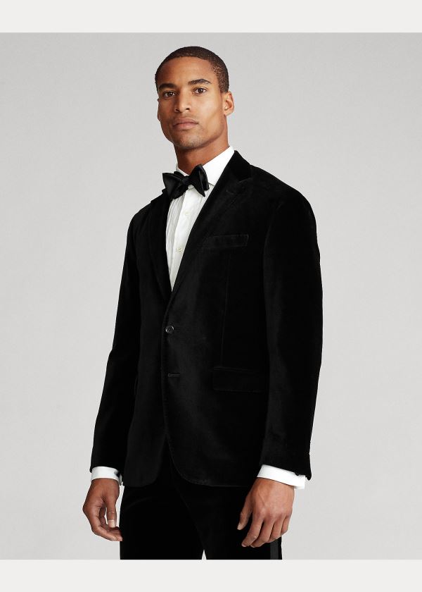 Blezery Ralph Lauren Polo Soft Velvet Dinner Jacket Męskie Czarne | JTWF2621