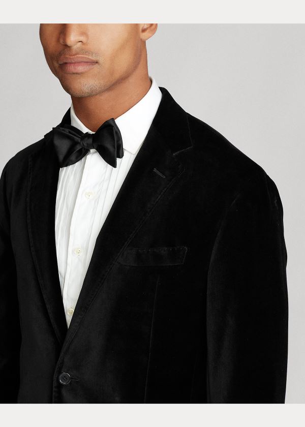 Blezery Ralph Lauren Polo Soft Velvet Dinner Jacket Męskie Czarne | JTWF2621