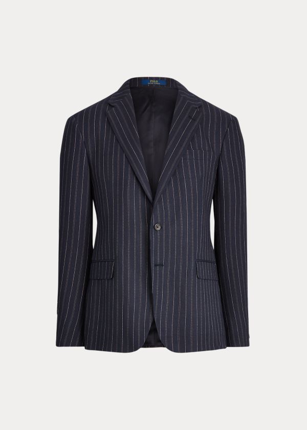 Blezery Ralph Lauren Polo Striped Suit Jacket Męskie Granatowe Kremowe | HMIS9104