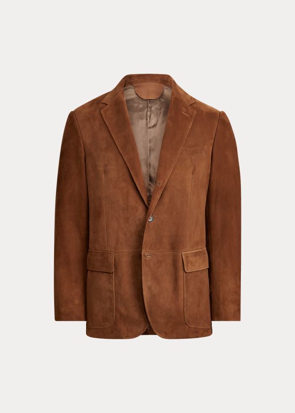 Blezery Ralph Lauren Polo Suede Sport Coat Męskie Brązowe | YCSG4682