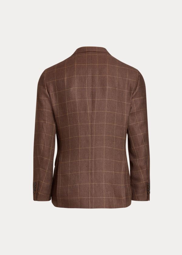 Blezery Ralph Lauren Polo Windowpane Sport Coat Męskie Brązowe | IUIN0608