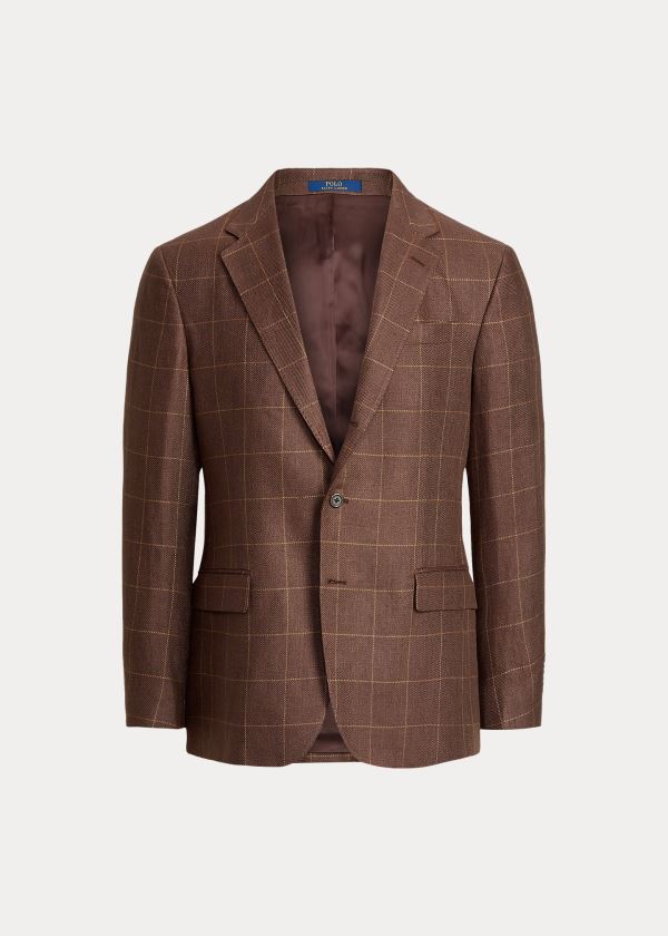 Blezery Ralph Lauren Polo Windowpane Sport Coat Męskie Brązowe | IUIN0608