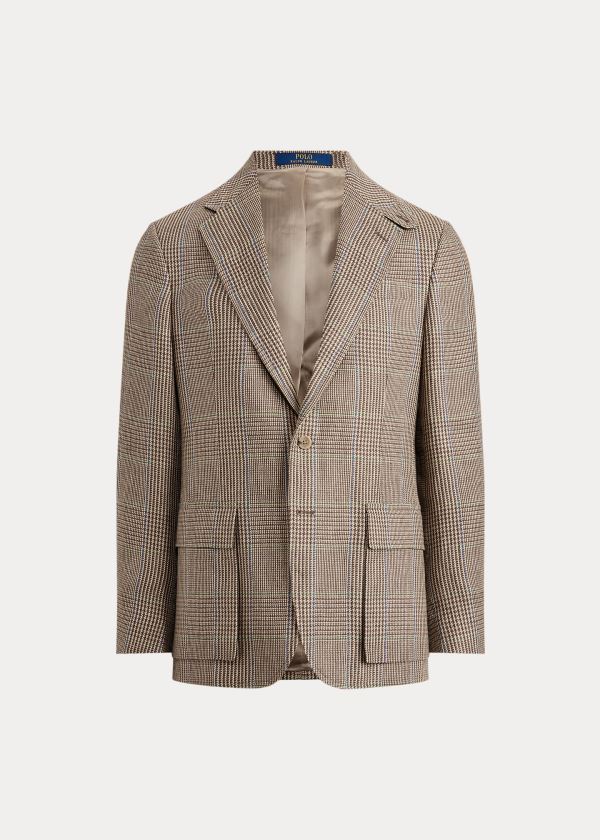 Blezery Ralph Lauren The RL67 Glen Plaid Jacket Męskie Kremowe Brązowe Zielone Niebieskie | PERP8405