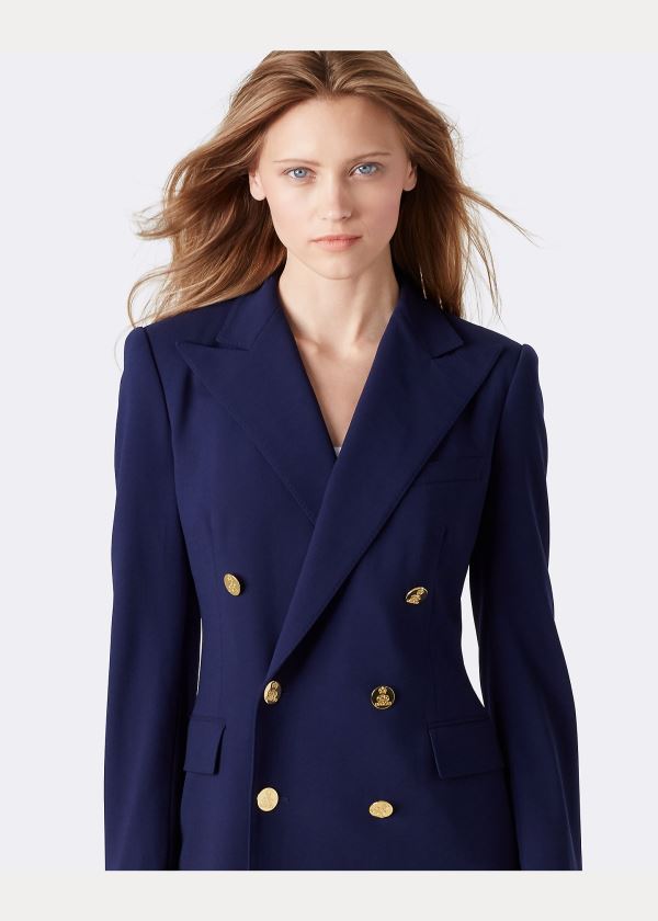 Blezery Ralph Lauren The RL Blazer in Stretch Wool Damskie Granatowe | VKIL1018