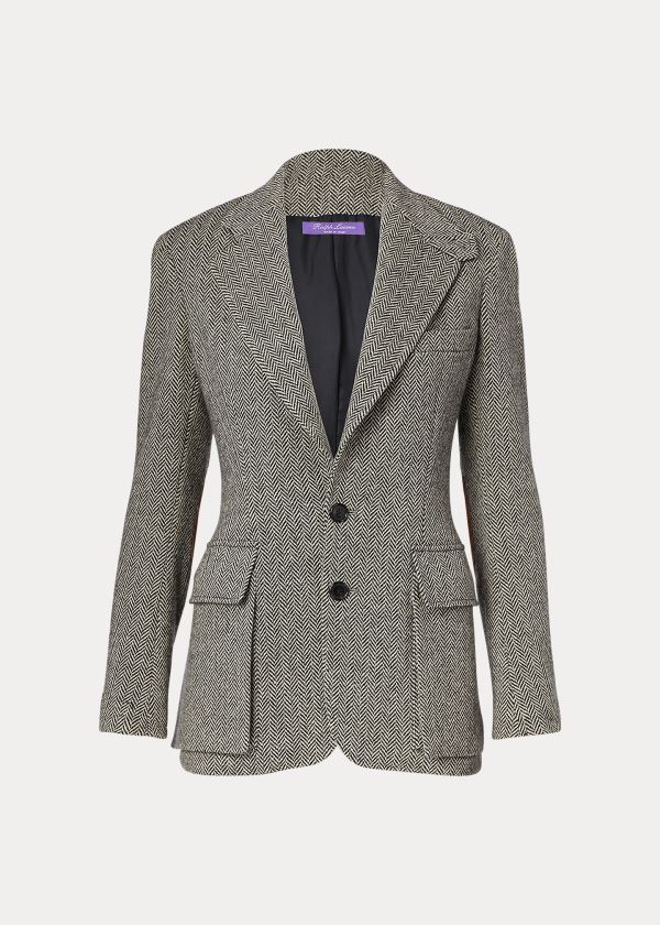 Blezery Ralph Lauren The Tweed Jacket Damskie Kremowe Czarne | KQCZ3071