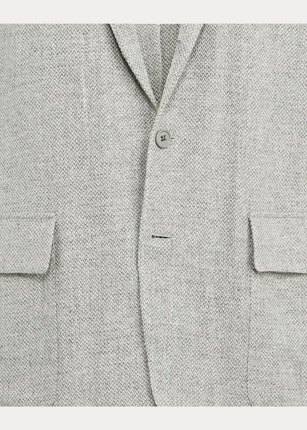 Blezery Ralph Lauren Tick-Weave Sport Coat Męskie Głęboka Szare Kremowe | FPGF4341