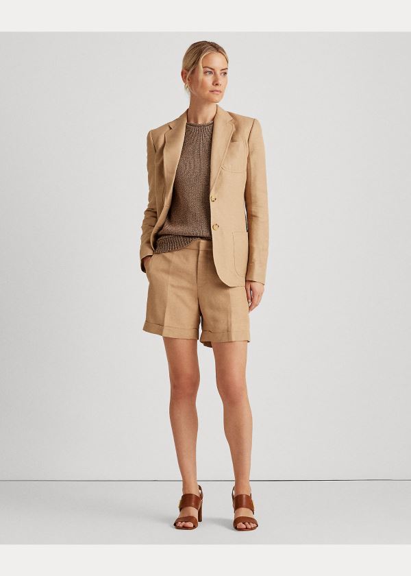 Blezery Ralph Lauren Twill Blazer Damskie Brązowe | ZSIC1181