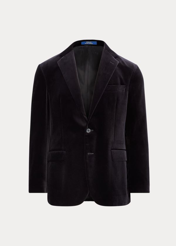 Blezery Ralph Lauren Velvet Suit Jacket Męskie Czarne | XIWD8517