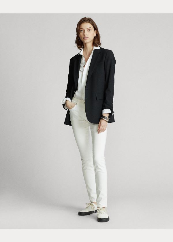 Blezery Ralph Lauren Wool-Blend Blazer Damskie Czarne | TKAK5194