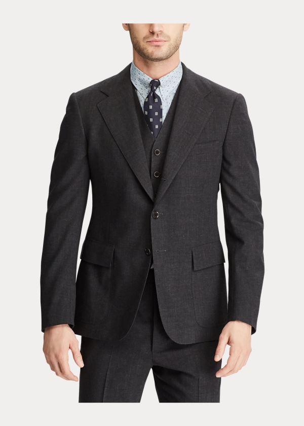 Blezery Ralph Lauren Wool Suit Jacket Męskie Jasny Szare | ZDOA8364