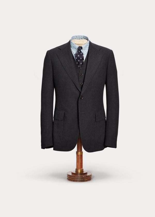 Blezery Ralph Lauren Wool Suit Jacket Męskie Jasny Szare | ZDOA8364