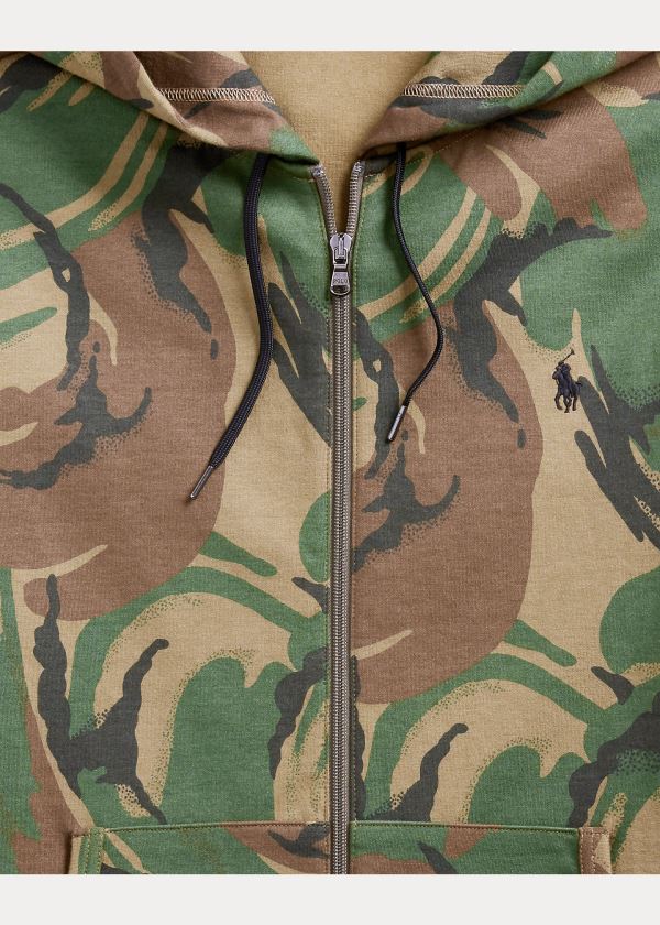 Bluza z Kapturem Ralph Lauren Camo Double-Knit Hoodie Męskie Camo | QJEB1898