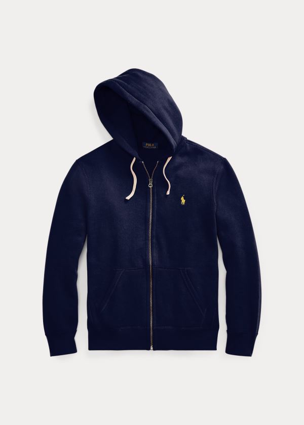 Bluza z Kapturem Ralph Lauren Cotton-Blend-Fleece Hoodie Męskie Granatowe | ZLAC4276