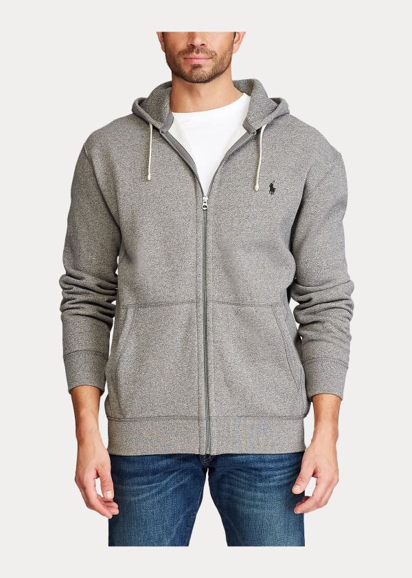 Bluza z Kapturem Ralph Lauren Cotton-Blend-Fleece Hoodie Męskie Szare | MWVD9113