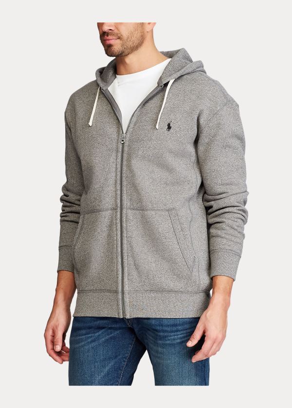 Bluza z Kapturem Ralph Lauren Cotton-Blend-Fleece Hoodie Męskie Szare | MWVD9113