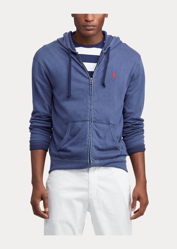 Bluza z Kapturem Ralph Lauren Cotton Spa Terry Hoodie Męskie Granatowe | XCRP4652