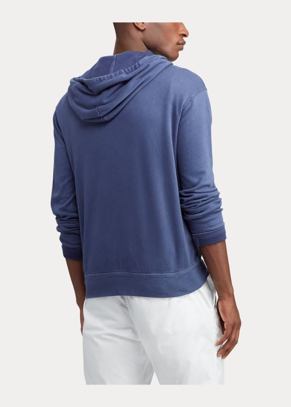 Bluza z Kapturem Ralph Lauren Cotton Spa Terry Hoodie Męskie Granatowe | XCRP4652