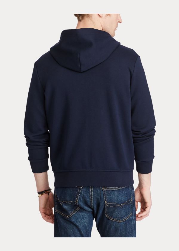 Bluza z Kapturem Ralph Lauren Double-Knit Full-Zip Hoodie Męskie Granatowe | QKQU0100