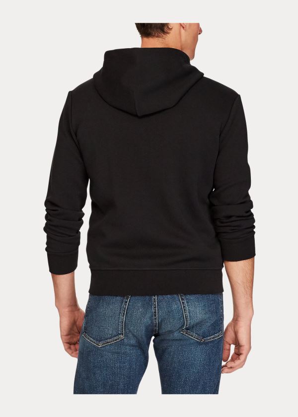 Bluza z Kapturem Ralph Lauren Double-Knit Full-Zip Hoodie Męskie Czarne | FGCM4025