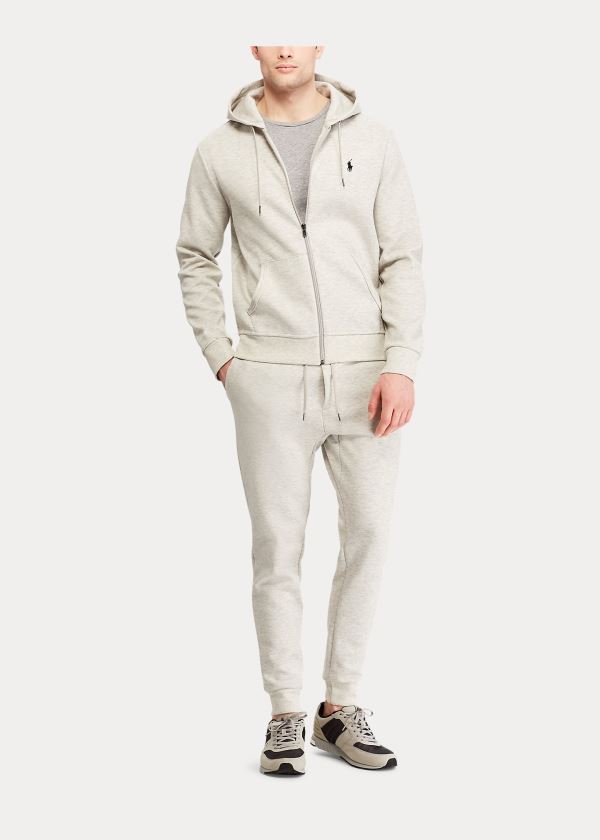 Bluza z Kapturem Ralph Lauren Double-Knit Full-Zip Hoodie Męskie Głęboka Szare | TDLB5898