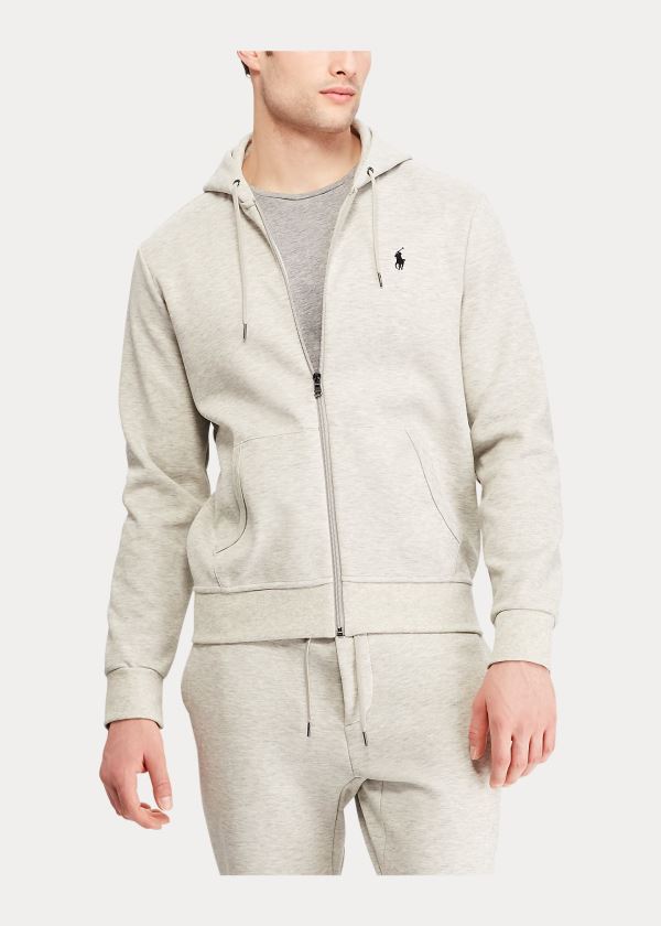 Bluza z Kapturem Ralph Lauren Double-Knit Full-Zip Hoodie Męskie Głęboka Szare | TDLB5898