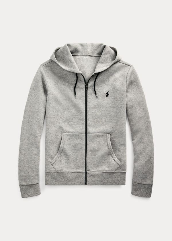 Bluza z Kapturem Ralph Lauren Double-Knit Full-Zip Hoodie Męskie Szare | ZFFG0379