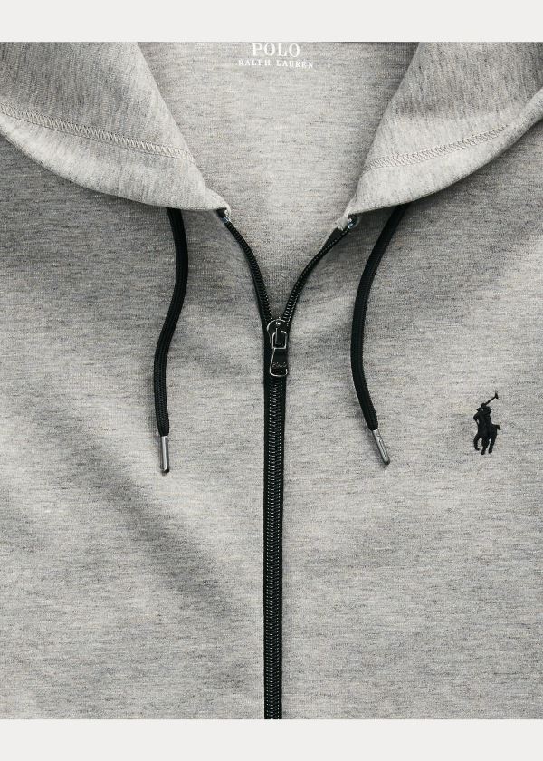 Bluza z Kapturem Ralph Lauren Double-Knit Full-Zip Hoodie Męskie Szare | BELF0900