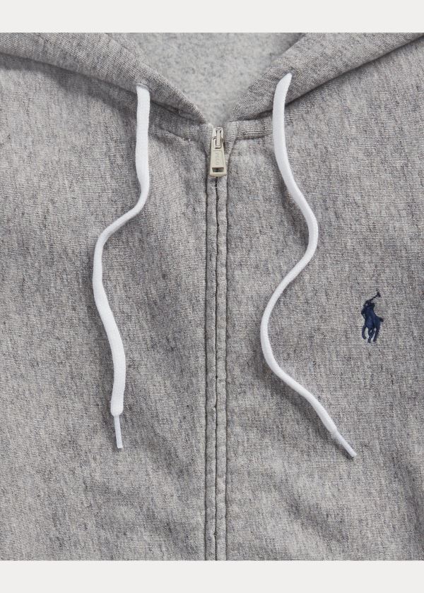 Bluza z Kapturem Ralph Lauren Fleece Full-Zip Hoodie Damskie Szare | LHSS2959