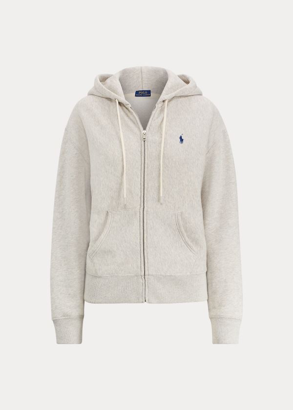 Bluza z Kapturem Ralph Lauren Fleece Full-Zip Hoodie Damskie Głęboka Szare | QVRY8940