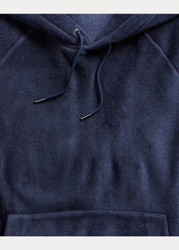 Bluza z Kapturem Ralph Lauren Fleece Hoodie Męskie Granatowe | EIPR1704