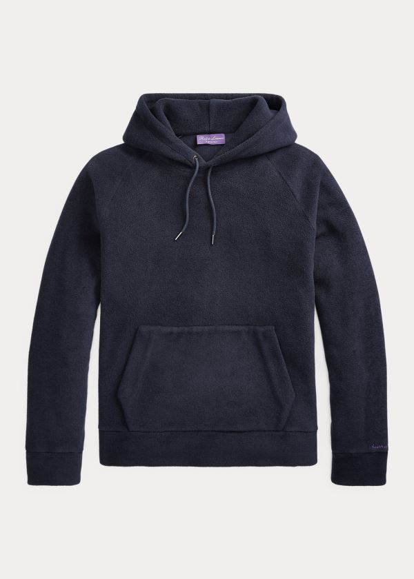 Bluza z Kapturem Ralph Lauren Fleece Hoodie Męskie Granatowe | ZYXA2648